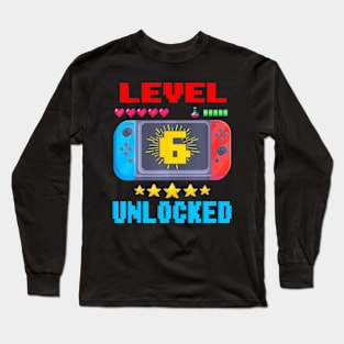 6th Birthday Level 6 Video Birthday Long Sleeve T-Shirt